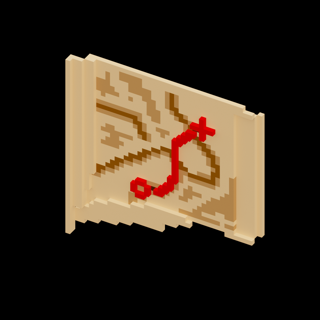 Voxel art of a map